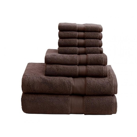 Madison Park Signature Madison Park 800Gsm 100 Percent Cotton Towel, Brown, 8-Piece Set MPS73-196